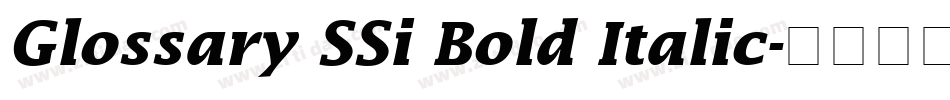 Glossary SSi Bold Italic字体转换